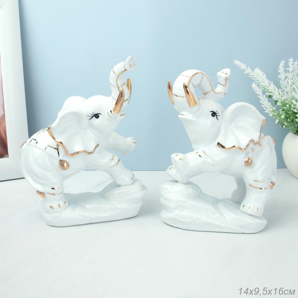 Статуэтка Слоны 2 штуки 14х9,5х16 см / W2483 /уп 24/