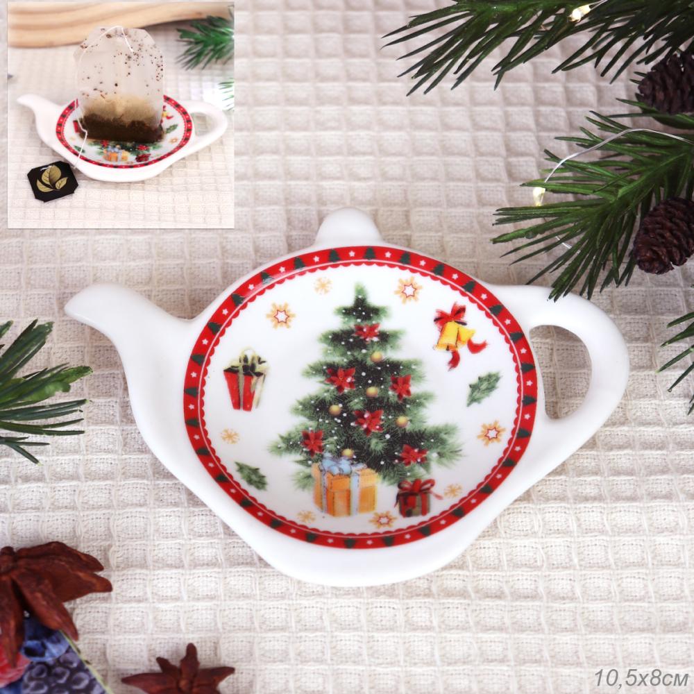 Подставка под чайный пакетик / HD-2501 /уп 160/ Новогодняя