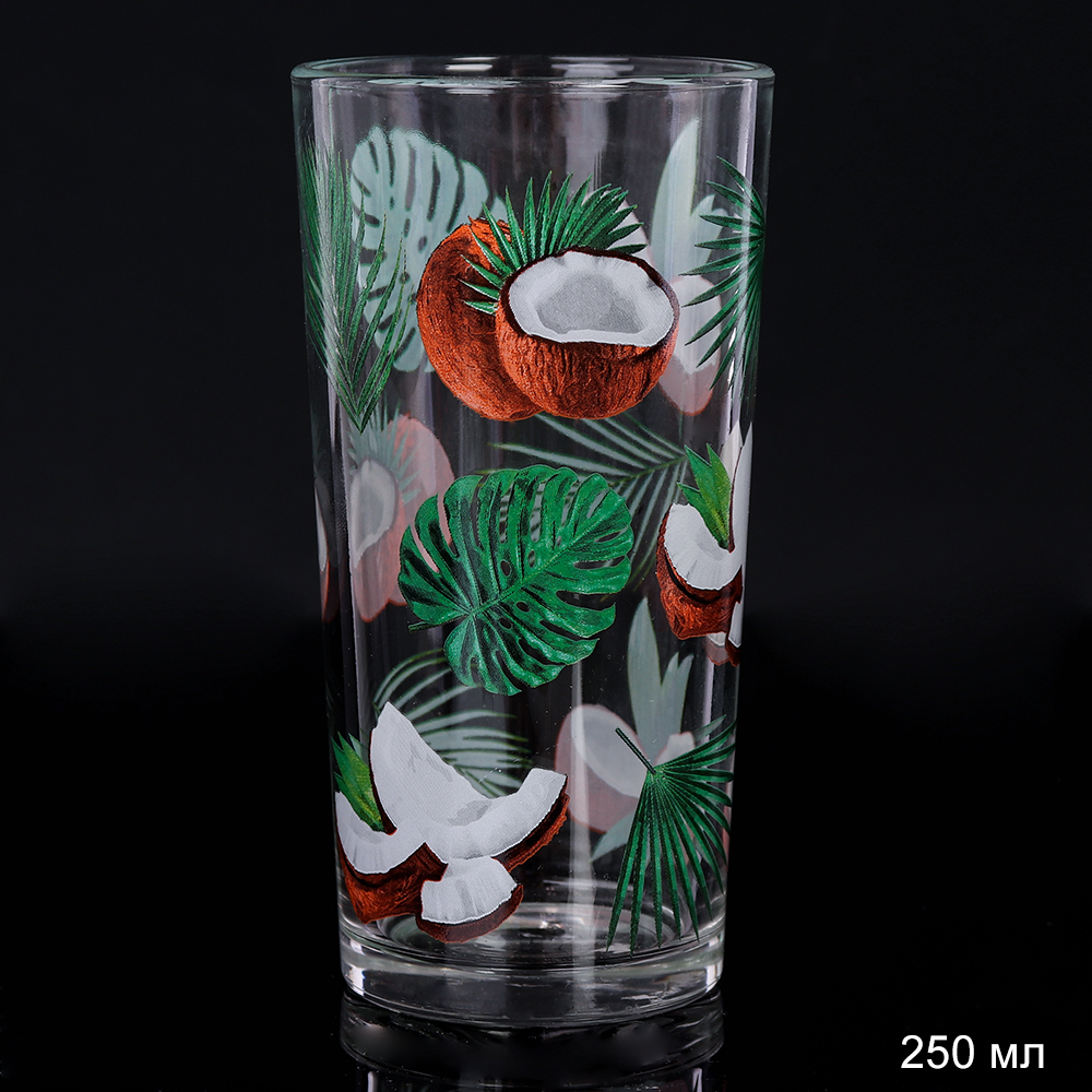 Стакан 250 мл Кокос круговая / Д1256/099 /уп 30/ высокий АКЦИЯ