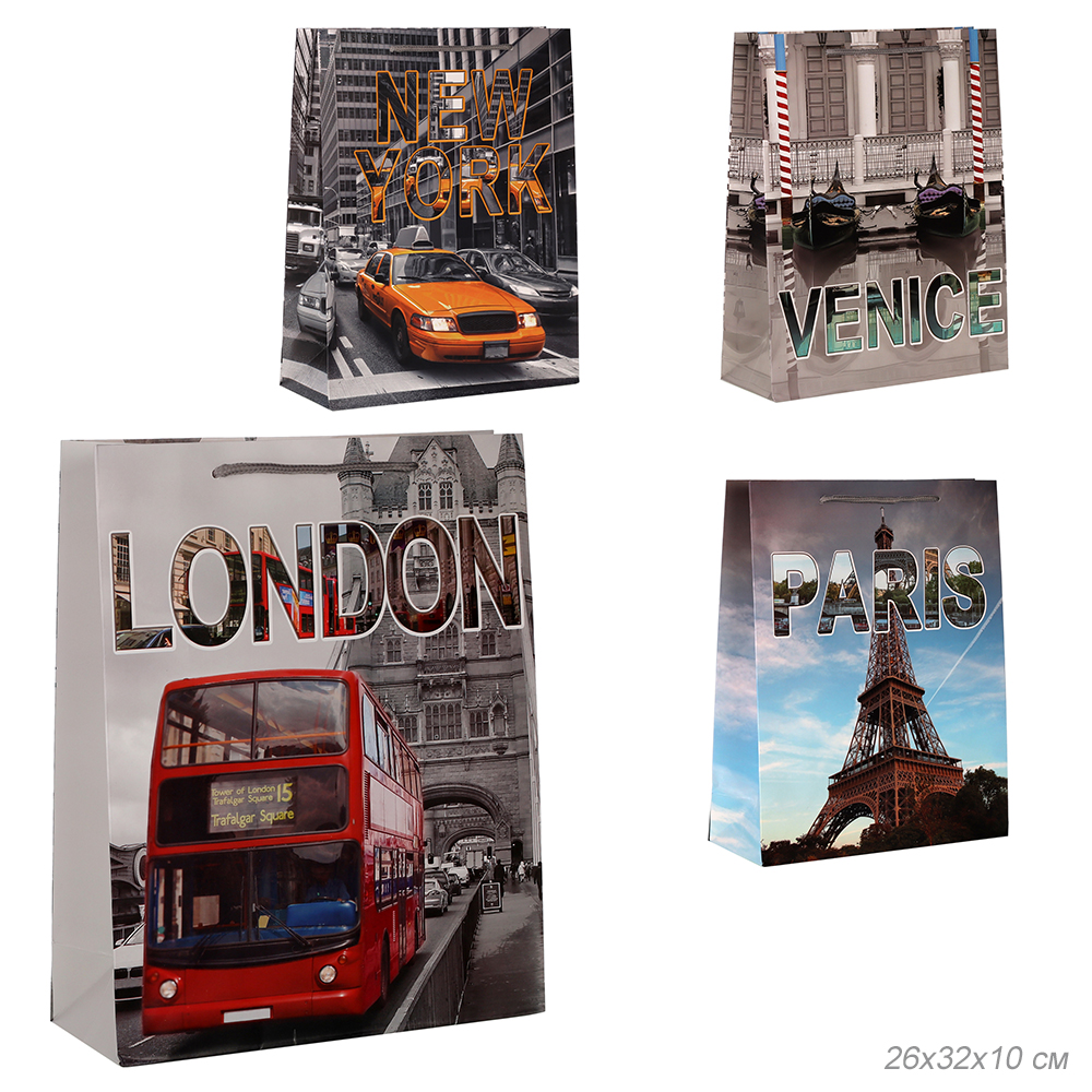 Пакет подарочный 26x32x10 / 24817M /уп 12/480/