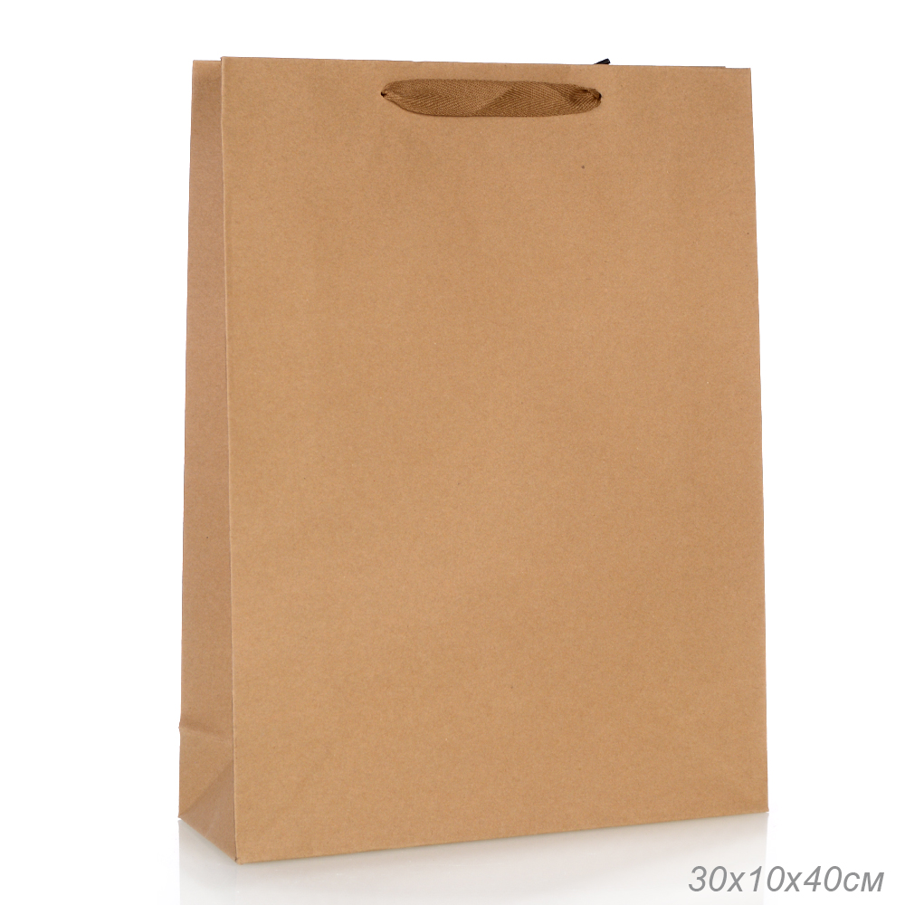 Пакет подарочный 40х30х10 см крафт / LT-211XL /уп 12/240/260 г