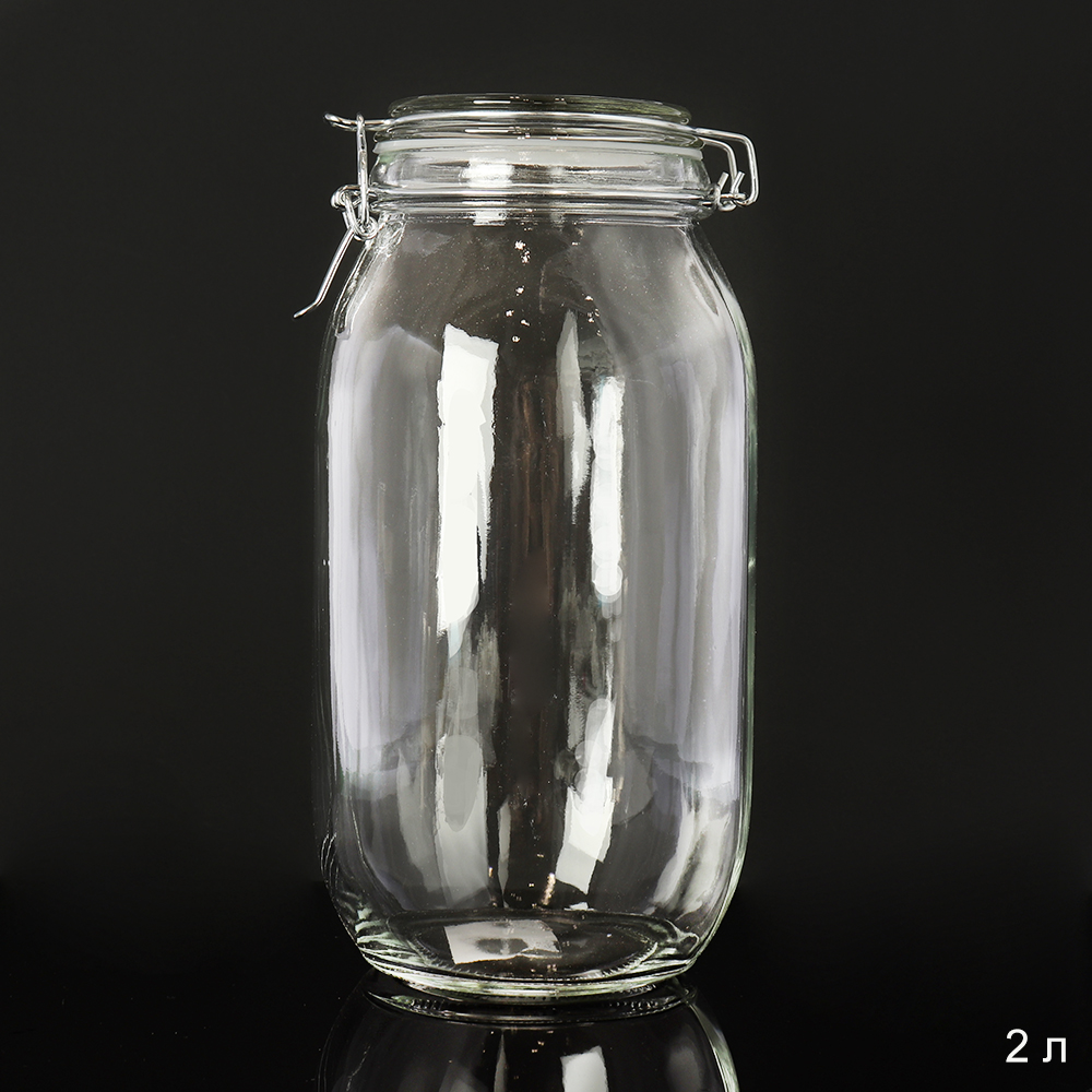 Банка для сыпучих c бугельным замком 2000 мл / YF-1042 /уп 24/