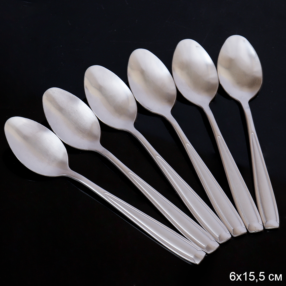 Ложка чайная 6 штук Серебро Орион Глянец / G-852 /уп 100 /0.18/