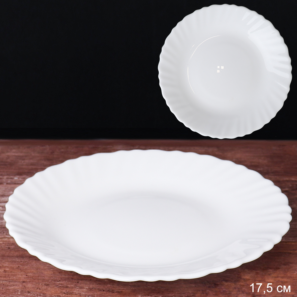 Тарелка плоская 180 мм десертная Классика белая / LXP70 (white) /уп 6/72/