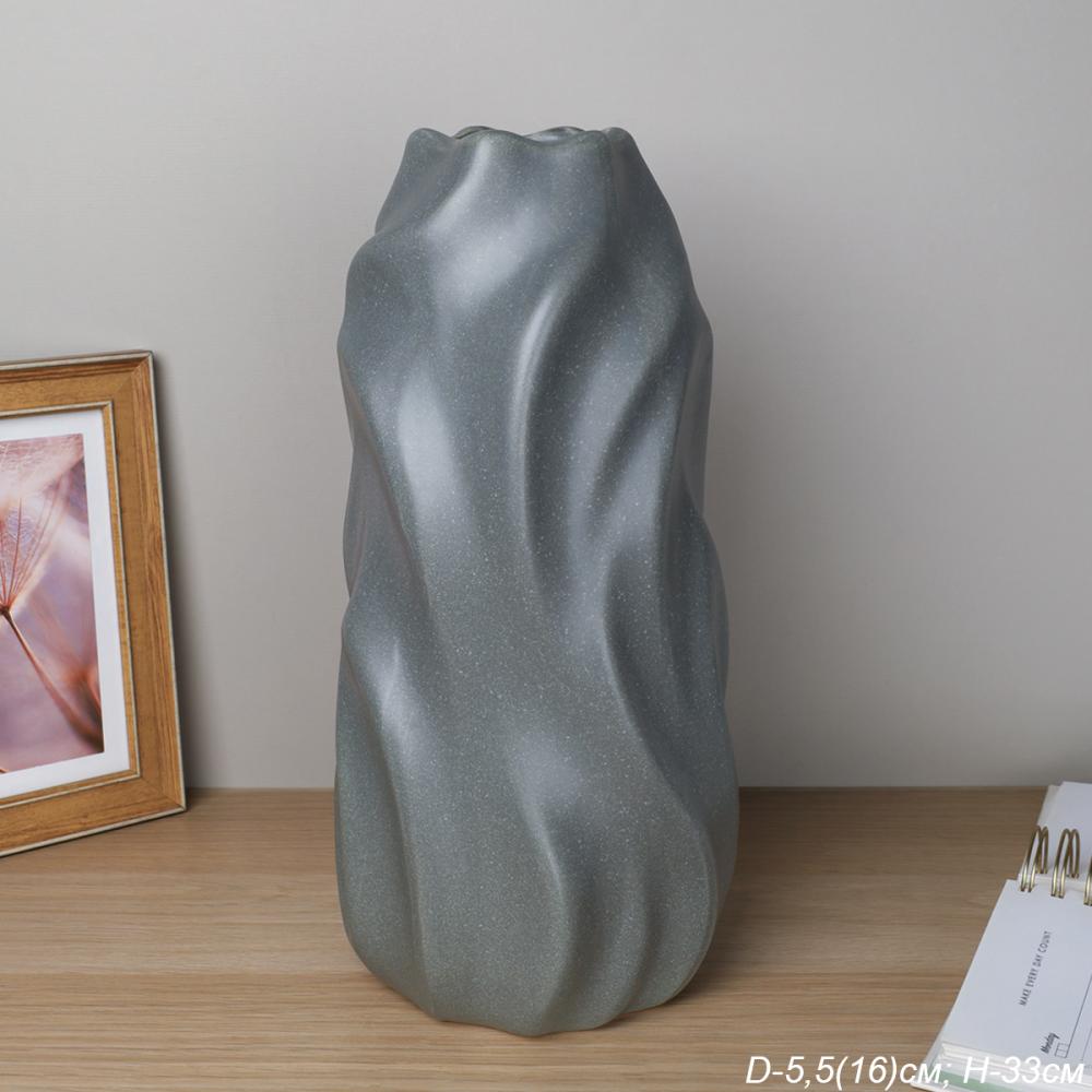 Ваза 33 см серая / WRF-179 /уп 4/