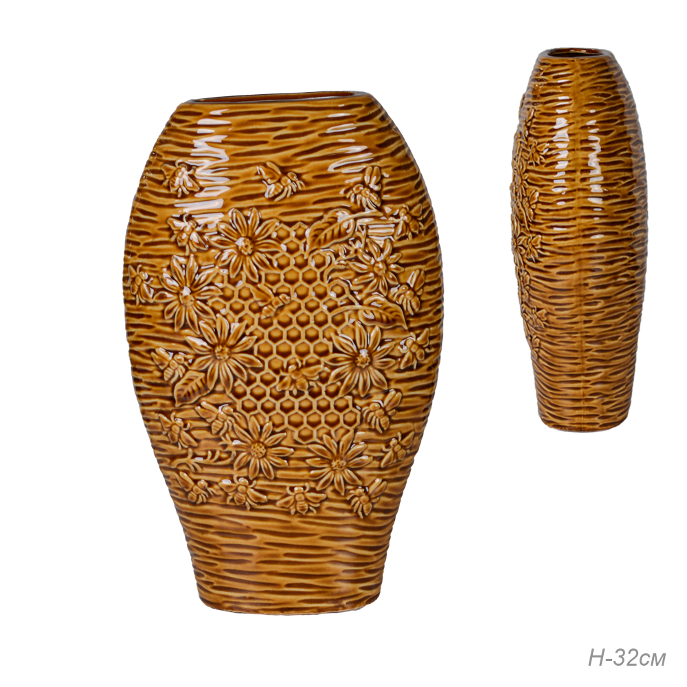 Ваза 32 см Медовая / FLJ-31 /уп 8/А без и/уп