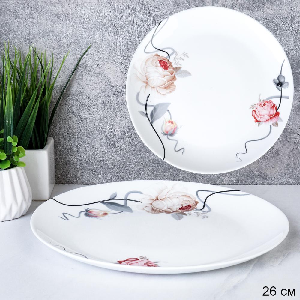 Тарелка 240 мм Евро / 30/LGW67595 (7315) /уп 2/  Чайная роза на ветке