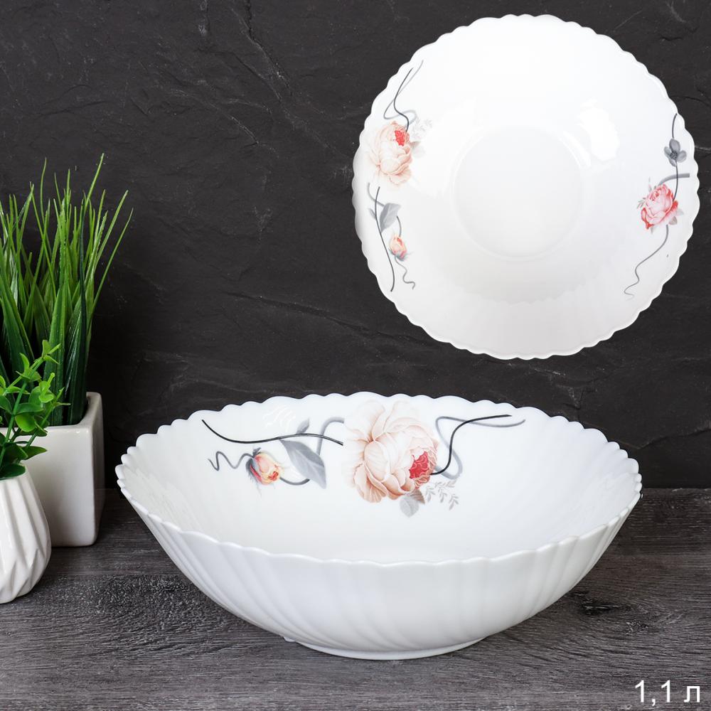 Салатник 1100 мл / 13/7578 (7315) /уп 2/ Чайная роза на ветке