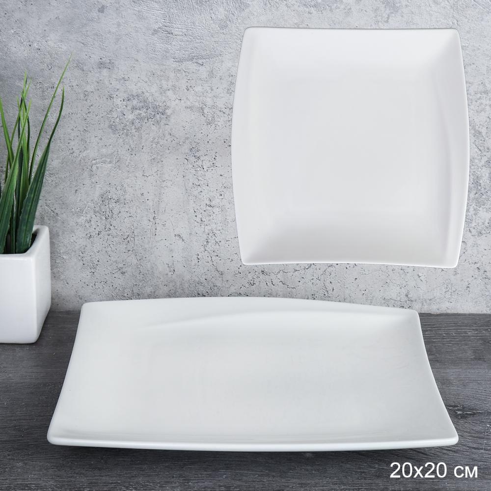 Тарелка квадратная 20 см / FW-307 /уп 48/