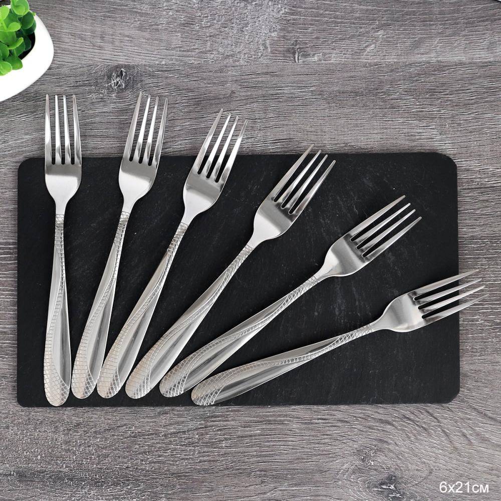 Вилка столовая 6 штук Серебро Амфибия Глянец / MJXB2 /уп 100/