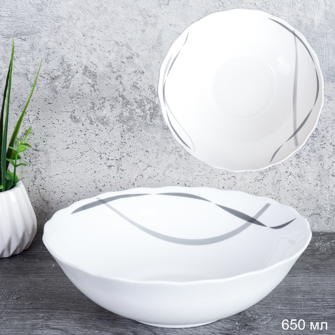 Набор суповых тарелок 6 штук 650 мл 175 мм / HW70 (2026) /уп 8/ Дуэт 735512