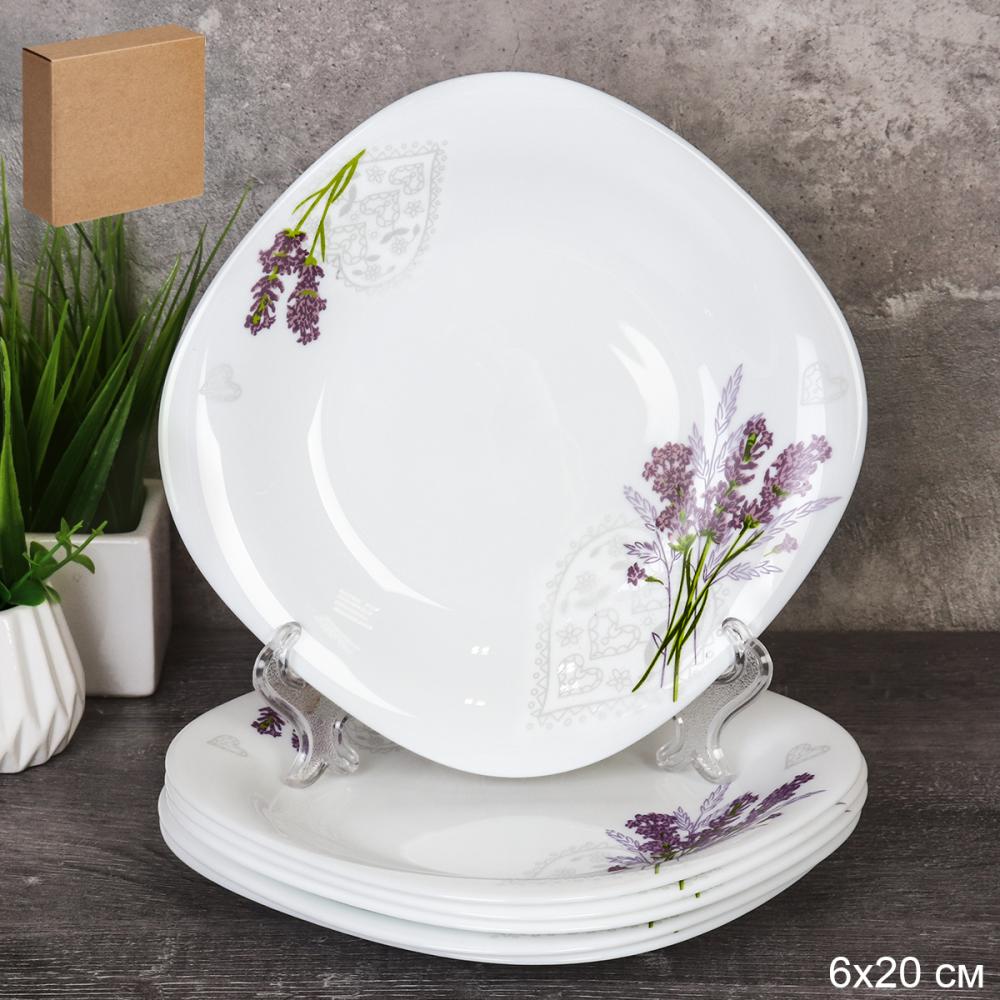 Набор квадратных тарелок 6 штук 200 мм / FP-80XN (7131) /уп 8/ Лаванда