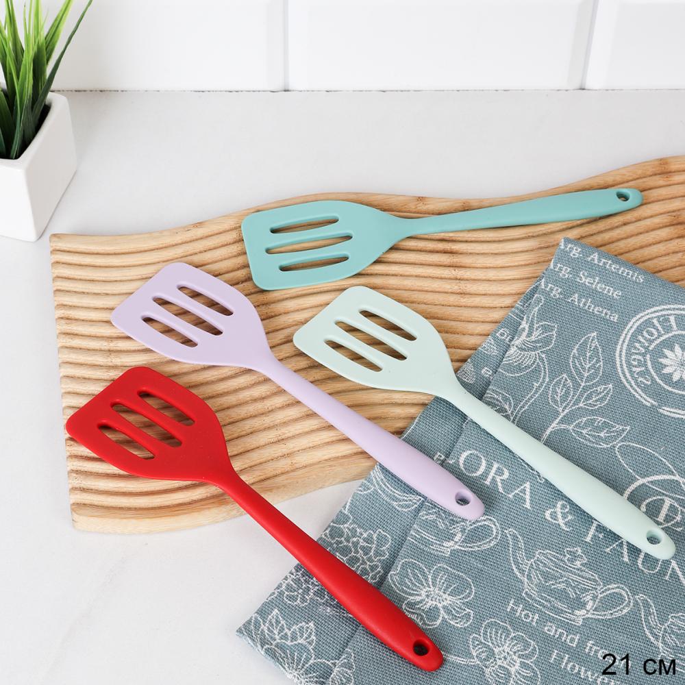 Лопатка с прорезями 21х5,5 см силиконовая / GR-472 /уп 480/ 0,043