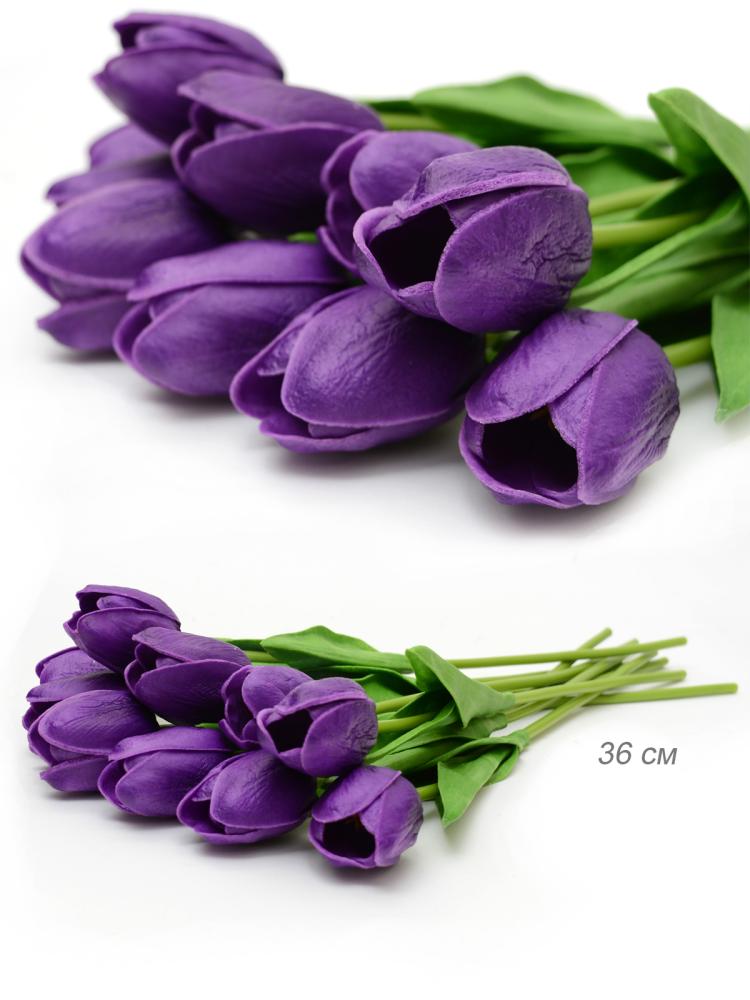 Цветок искусственный Тюльпан 30 см фиолетовые / 1205 /уп 200/1200/ латэкс