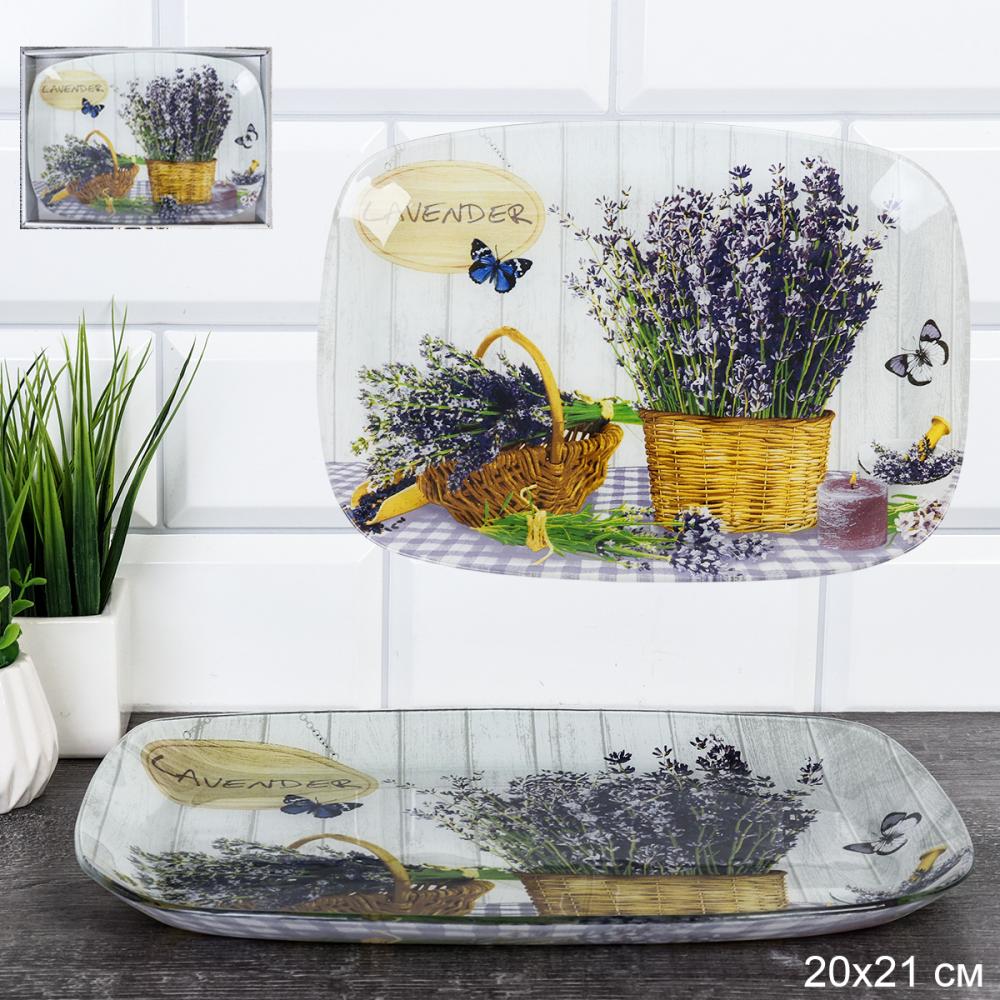 Блюдо прямоугольное глубокое для брускетт, канапе, нарезки / S445012C-W030 /уп 12/ Лаванда