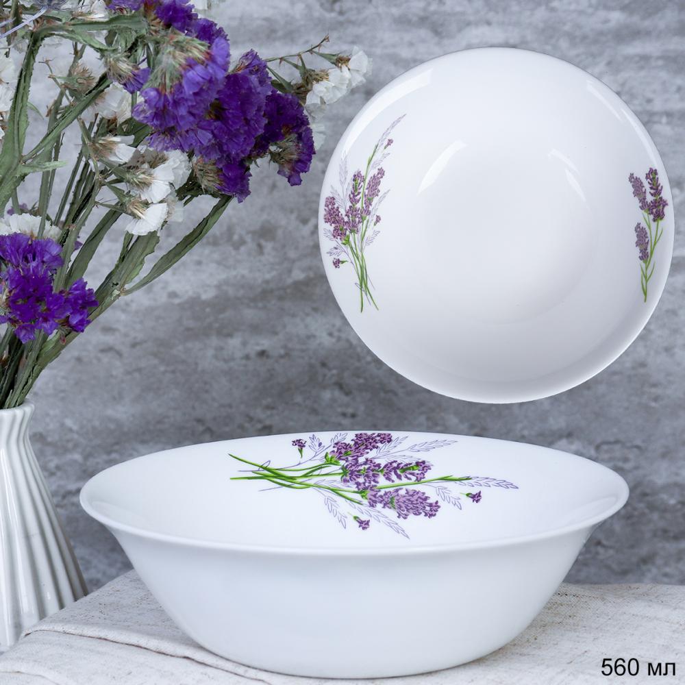 Салатник 560 мл 165 мм Глэйд тарелка глубокая / YGW-65 (7131-2) /уп 48/ Букет лаванды