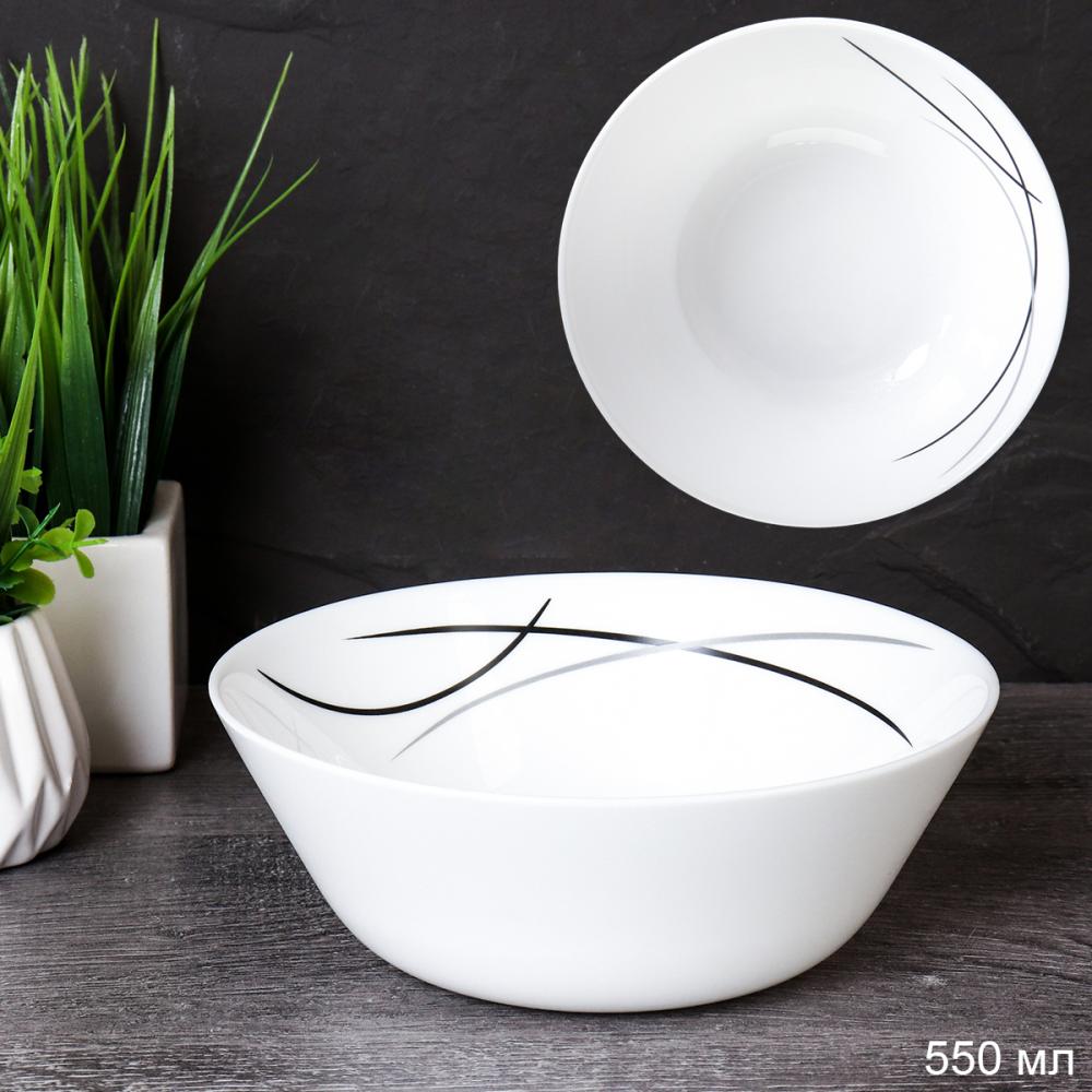 Салатник 550 мл 155 мм ЕВРО тарелка глубокая / LGW-60 (7267-2) /уп 6/72/ Полосы классика