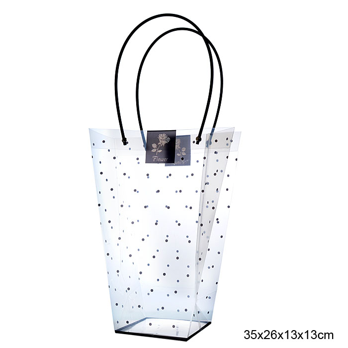 Пакет подарочный для цветов трапеция 35х26х13х13 / 9090-1 /уп 10/300/точка