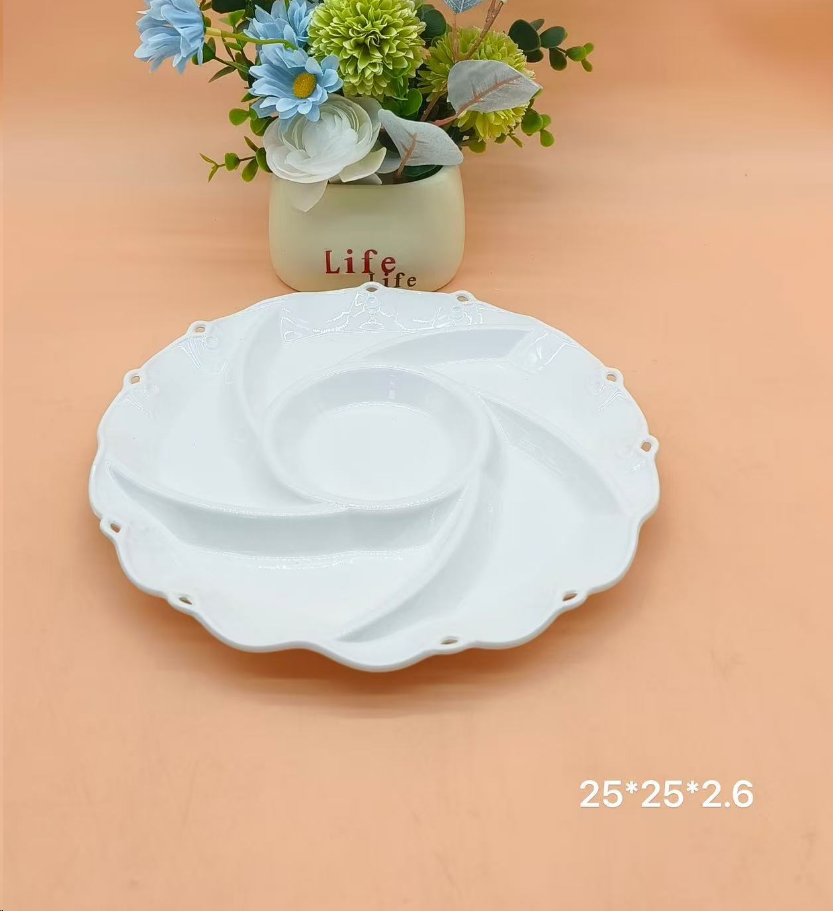 Блюдо менажница 6 секций 25 см / DR-1079 /уп 24/