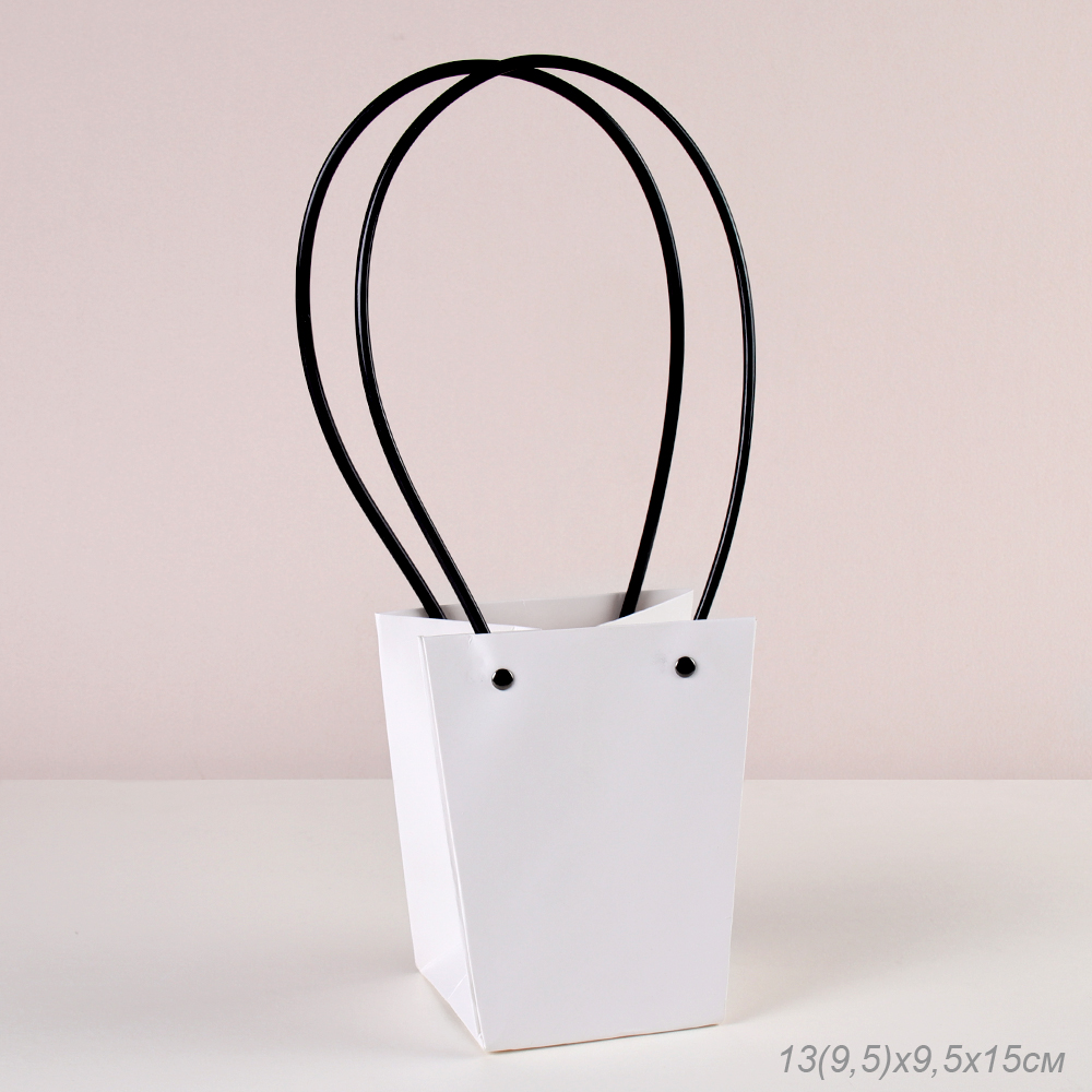 Пакет подарочный для цветов трапеция 15х13х9,5х9,5 / 904-2 /уп 10/400/белый