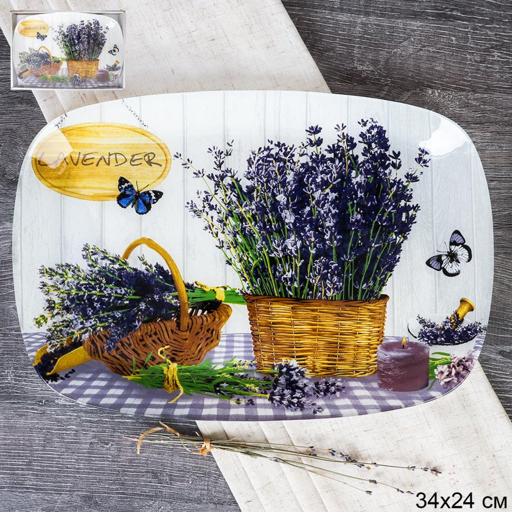 Блюдо прямоугольное глубокое 34х24 см/ S445014C-W030 /уп 12/ Лаванда