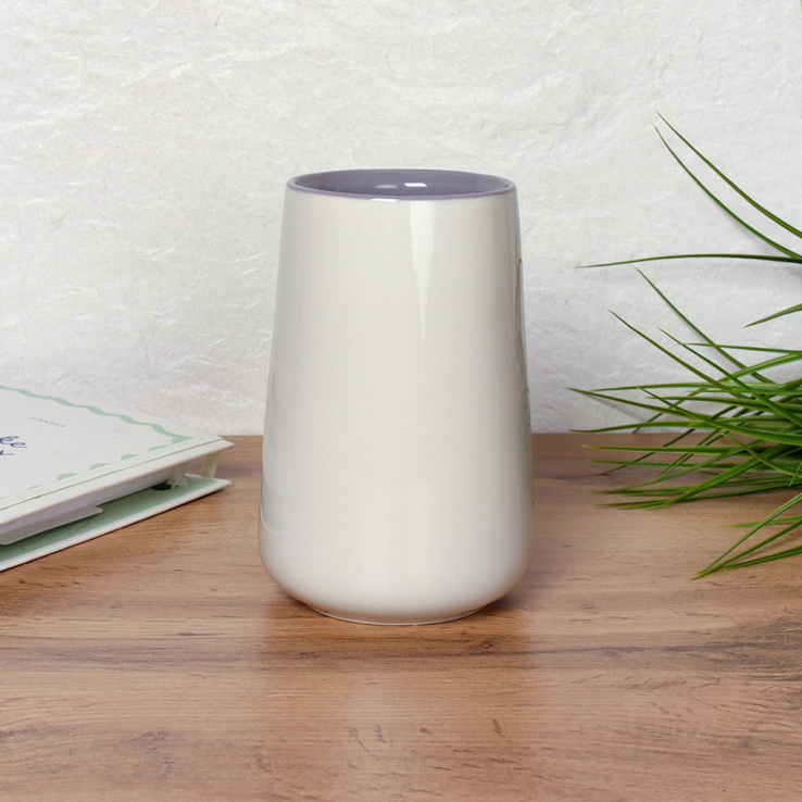 Ваза 15 см Белая с серым Глазурованная / WRF-15 (уп 18) ПРОМО АКЦИЯ без уп