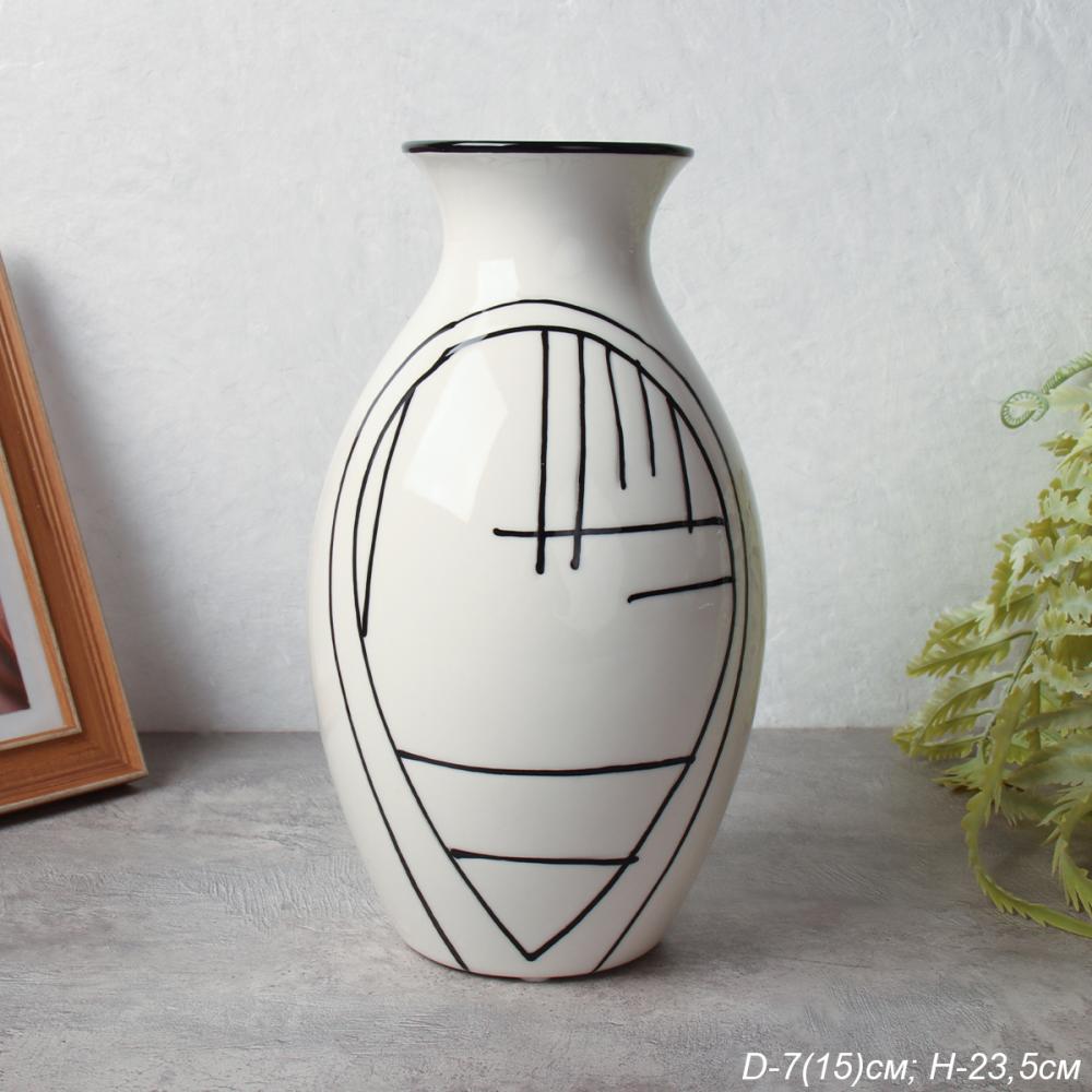 Ваза 24 см / 21F117-2B /уп 12/ручная роспись