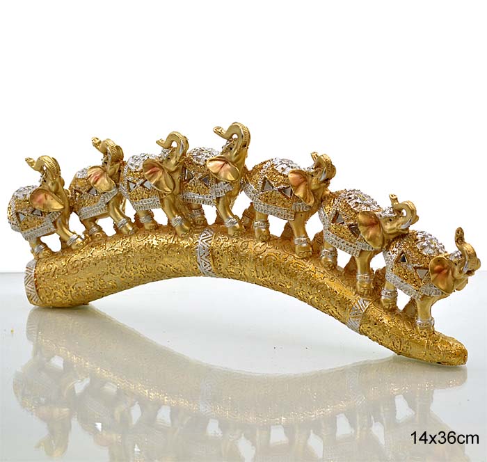 Статуэтка Слоны на бивне L-34 см / 7094-1 /уп 18/