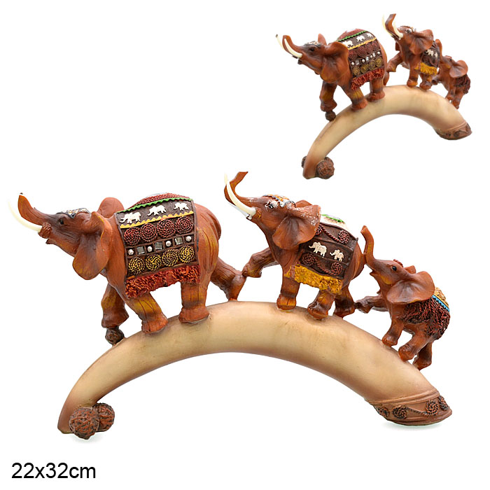 Статуэтка Слоны на бивне L-32 см / 13019 /уп 8/Акция