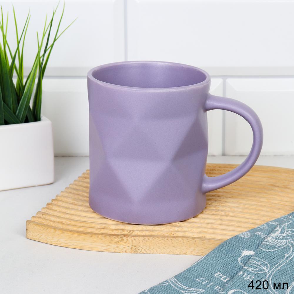 Кружка 420 мл с Гранями / 7707 /уп 48/