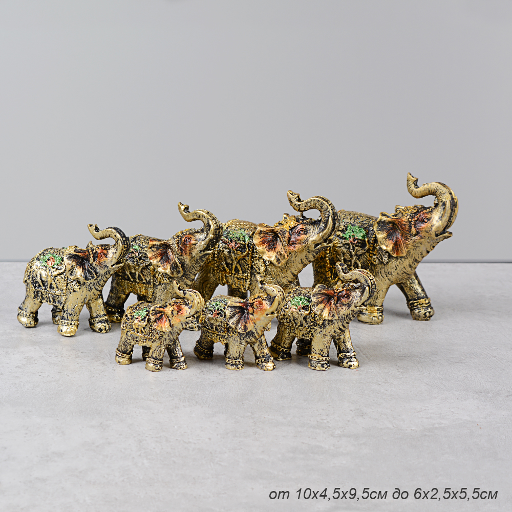 Статуэтки Слоны 7 штук набор / 8289А /уп 36/*