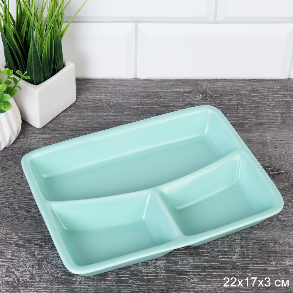 Блюдо менажница 3 секции 22х17 см / GDE-555 /уп 36/