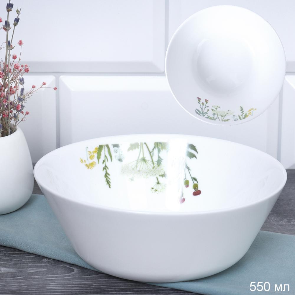 Салатник 550 мл 155 мм Евро тарелка глубокая / FLMLW60 (23004-1) /уп 48/ Летний Акция