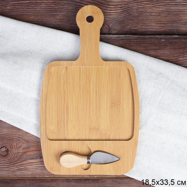 Доска сервировочная для сыра 19х33 см / WE-512 /уп 48/ дерево