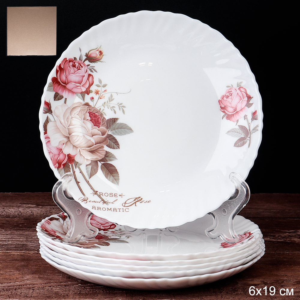 Набор тарелок 6 штук 190 мм / LHP-75XN (6916) серия Чайная роза / уп 12/ 653690