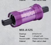 Каретка под квадрат картриджная, MIXIEER BB MX-A125 68x116, пром.подшипники, алюм.чашки и корпус, в