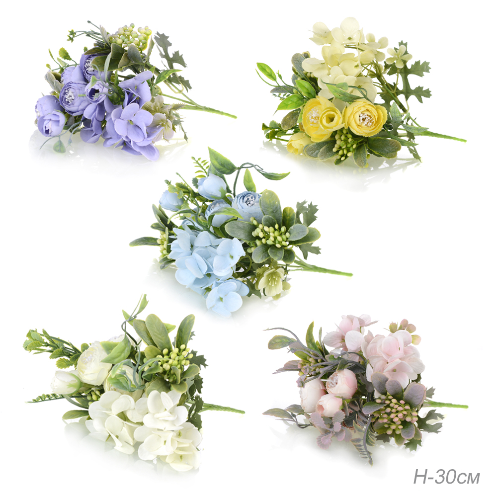 Цветок искусственный 30 см / NW713 /уп 90/900/3 цвета (Белый)