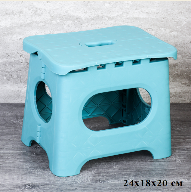 Табурет складной бирюзовый 24x18x20 см АКЦИЯ / A267-017 /уп 28/ пластик