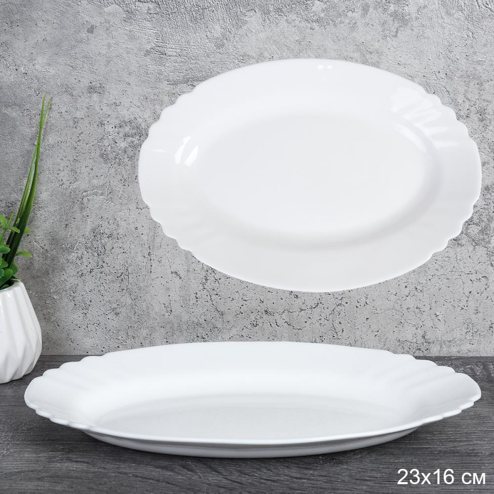 Блюдо овальное 228 мм глубокое / FLX-90 (WHITE) /уп 6/48/