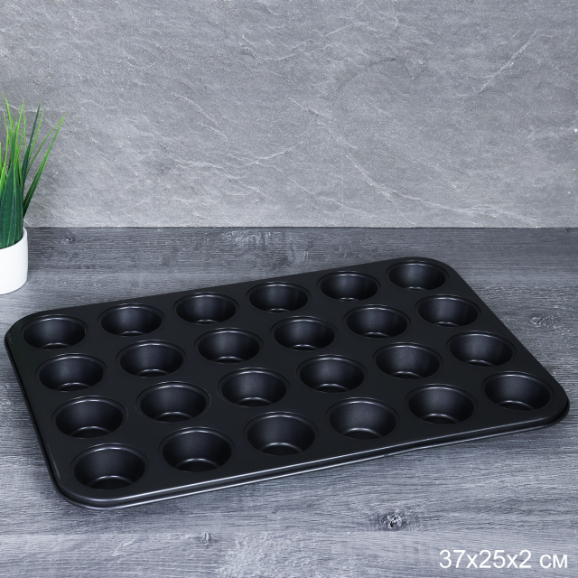 Форма для выпечки кексов и тарталеток 24 ячейки 37х25 см / d-4,5;h-2,5  / F-764-140 /уп 36/ 0.49/