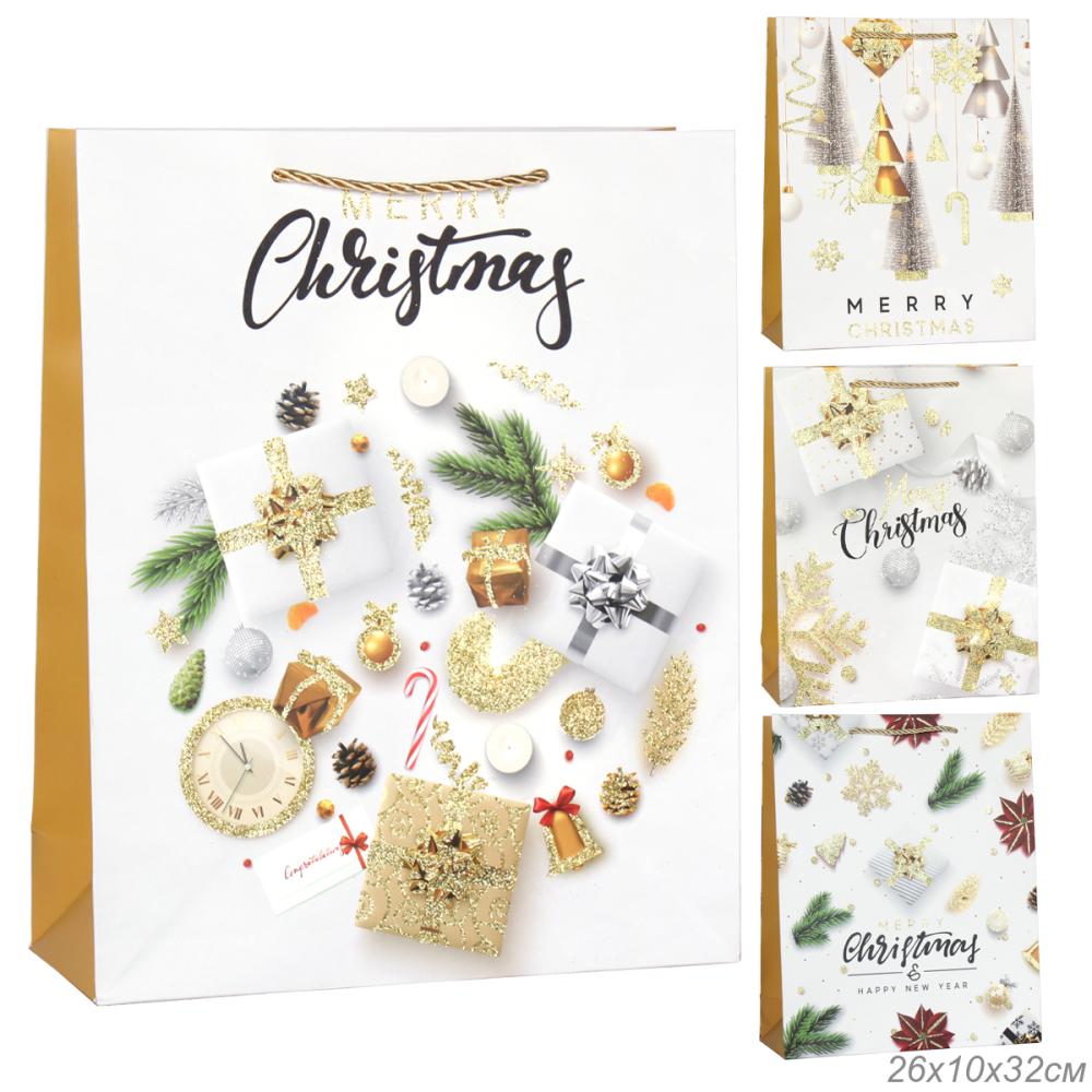 Пакет подарочный 26х32х10 / 362-33-M /уп 12/480/Новый год