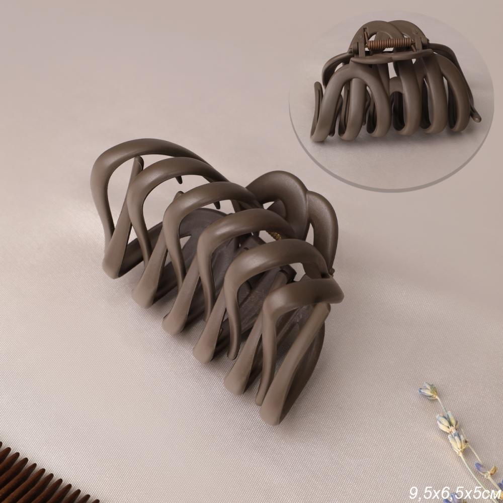 Заколка краб для волос 9,5 см / NSAЕ-49В /уп 28/100/коричневый