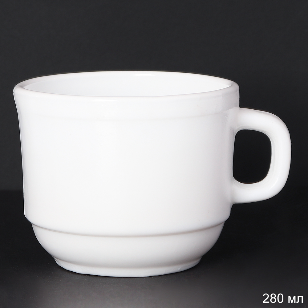 Кружка 250 мл форма Офис штабелируемая / KFB-250-YF (white) /уп 72/