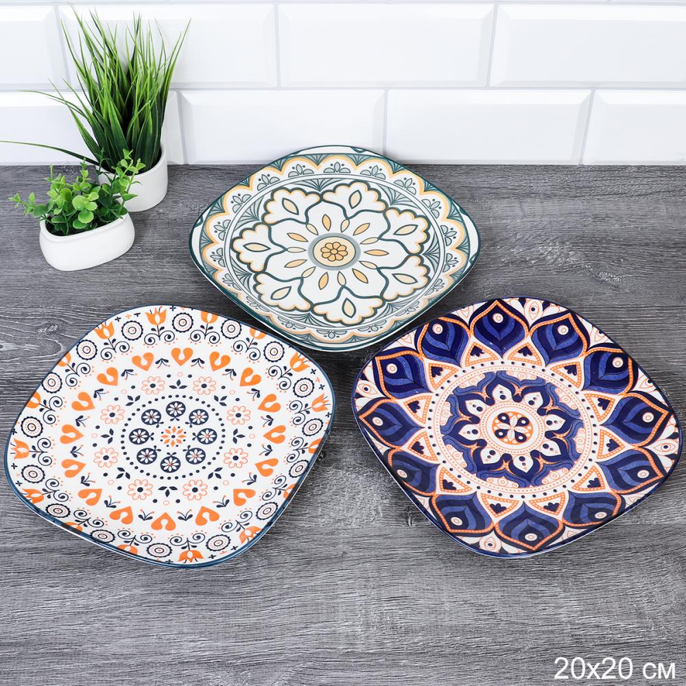 Блюдо квадратное 20х2 см / ZY041 /уп 60/