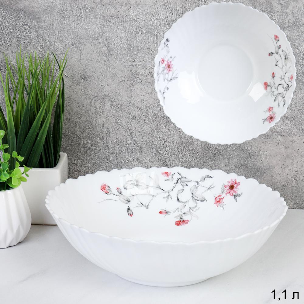 Салатник 1100 мл / 13/7578 (7318) /уп 2/ Серый кустик