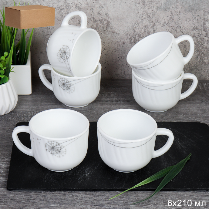 Кружка 6 штук 210 мл / XWB210 (2028) /уп 12/ Одуванчик 735618