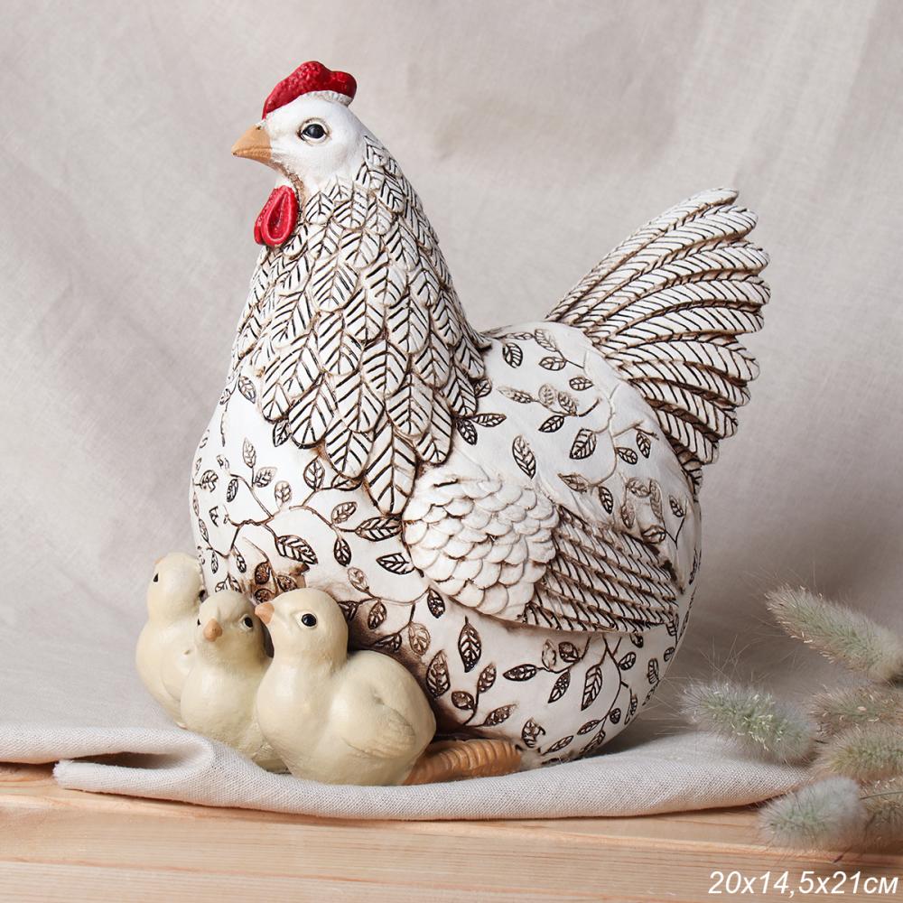 Статуэтка Курица с цыплятами 20х14,5х21 см / 221805-B /уп 16/