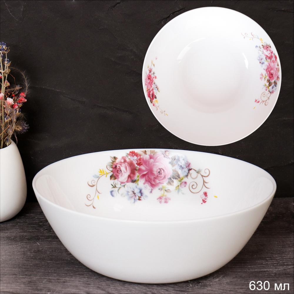 Салатник 630 мл 155 мм Дэй тарелка глубокая / FLMLTW60 (19010-1) /уп 48/ Розовая композиция