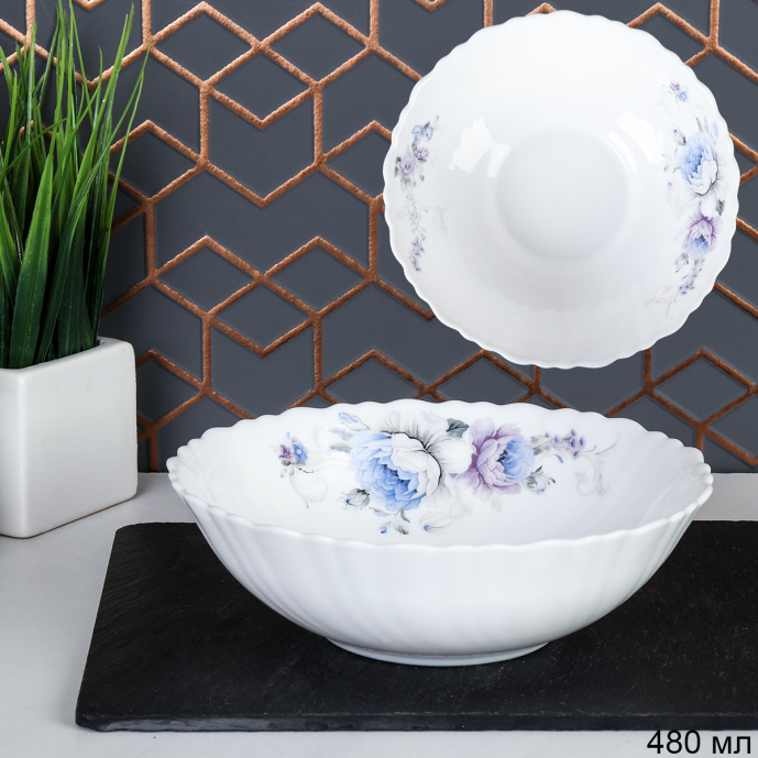 Тарелка глубокая суповая 480 мл 155 мм / TW-60 (7326) /уп 6/72/ Кобальтовая роза