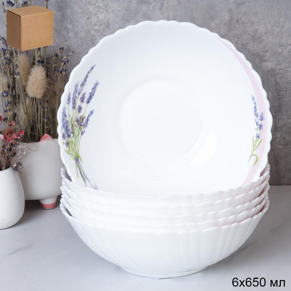Набор суповых тарелок 6 штук 650 мл 175 мм / O302007CE BB406 /уп 4/ Лаванда